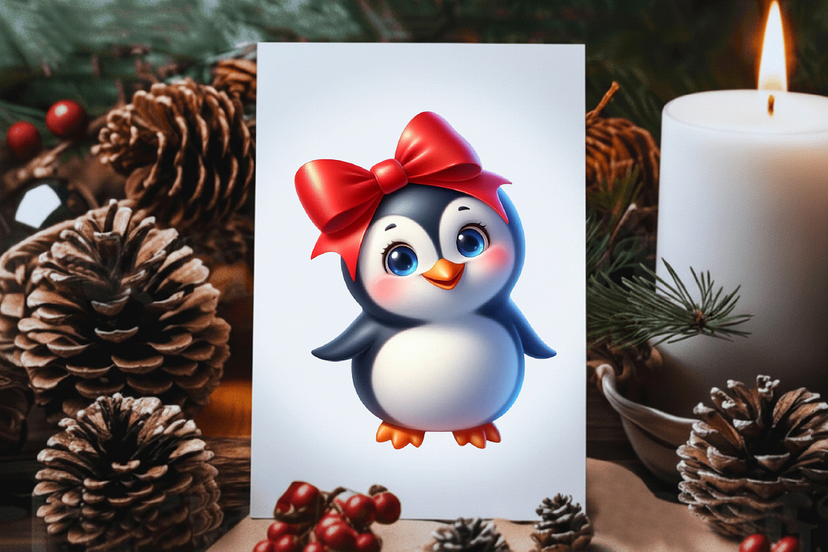 Cute Animal Christmas Clipart Bundle, an Illustration by Dream Creation (Photo 6 of 7)
