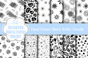 Hand Drawn Black White Doodle Patter, a Pattern Graphic by Wow Magic (Thumbnail 1 of 3)