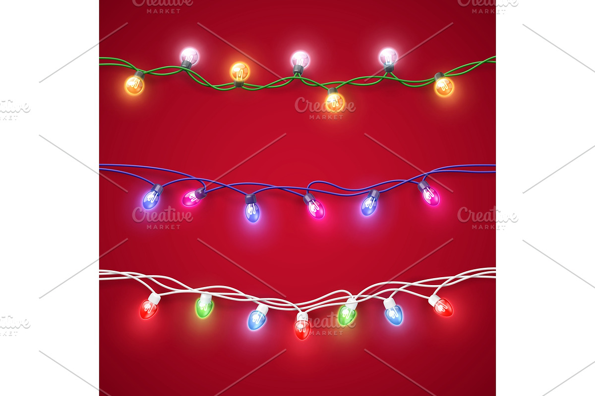 3D Christmas light garlands, a Seasonal Illustration by Buch&Bee (Photo 2 of 3)