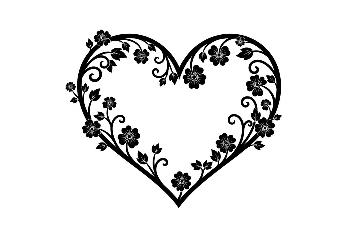 Floral Heart Frame Silhouette Pack, an Illustration by Artivon (Photo 14 of 49)