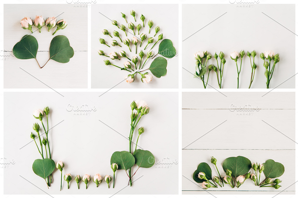 Creative floral flat lays bundle, a Print Template by Kolomiyets Viktoriya (Photo 2 of 5)