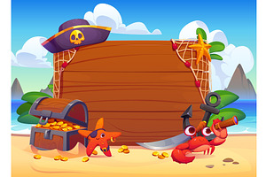 Pirate banner, corsair characters, a Seasonal Illustration by Vector Tradition