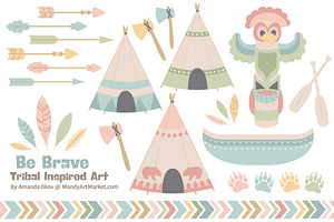 Pretty Tribal Clip Art & Vectors, an Illustration by Amanda Ilkov