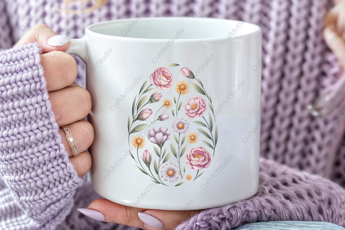 Floral Easter Egg PNG, an Illustration by CraftArtStudio (Photo 3 of 4)
