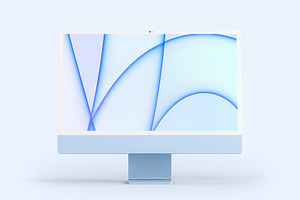 Realistic IMac 24-inch 2022 Mockup