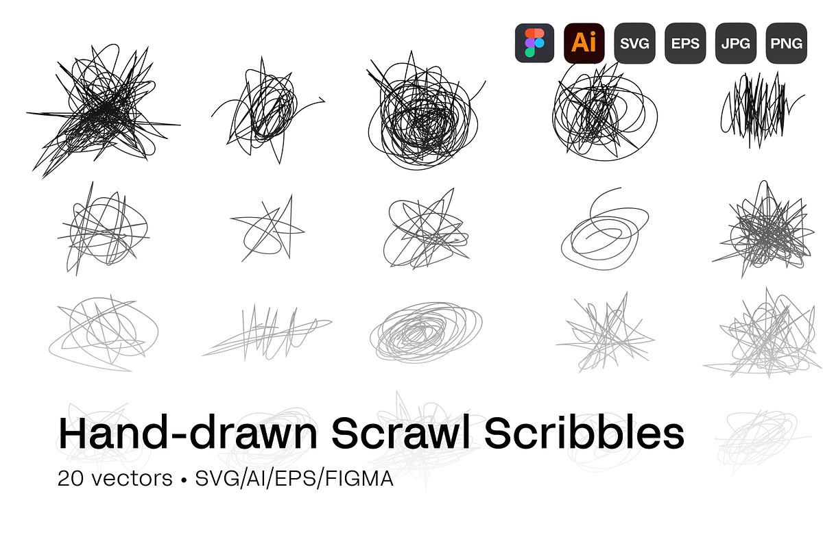 Scrawl Scribble Hand-drawn Pack 20, an Object Graphic by themelaunch (Photo 1 of 3)