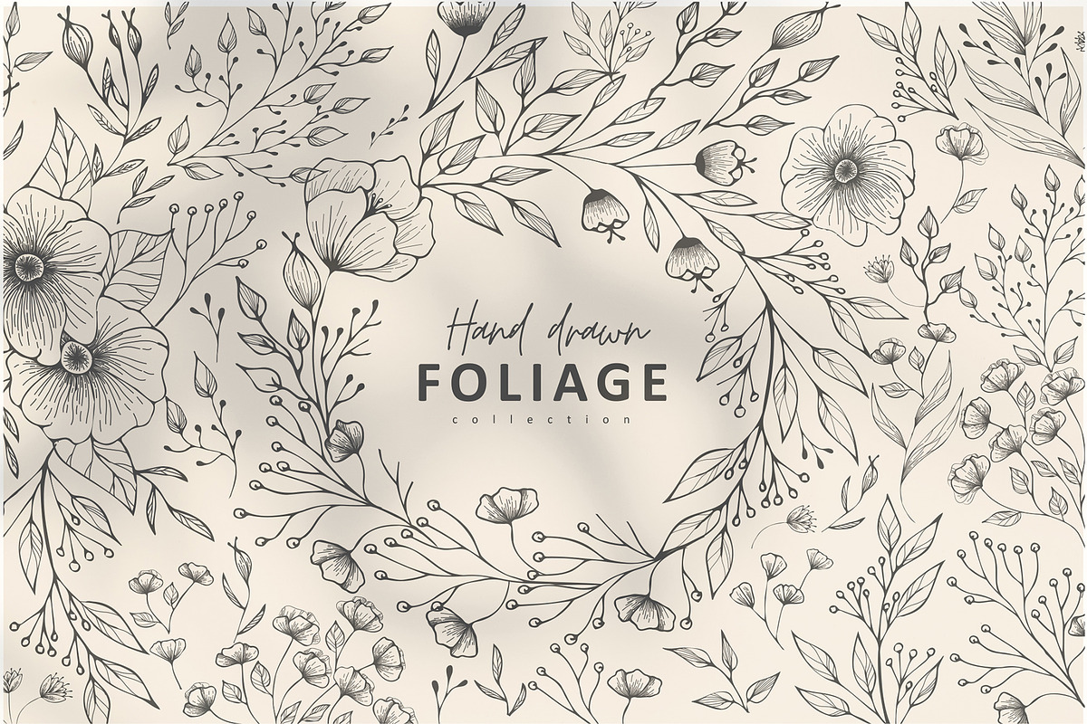 Hand drawn foliage collection, a Decorative Illustration by Merfin (Photo 1 of 5)