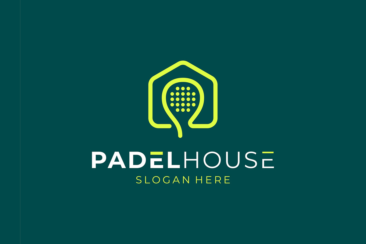 Padel House Lineart Logo, a Branding & Logo Template by ika trisiana (Photo 1 of 2)