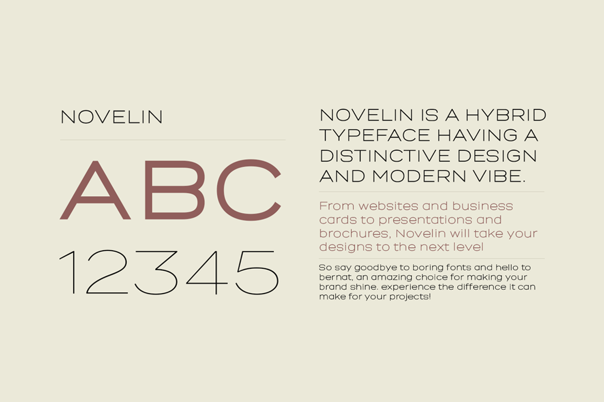 NOVELIN - Unique Modern Font Family, a Sans Serif Font by Designova® (Photo 8 of 10)