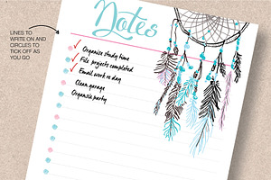 Dream Catcher Printable Planner