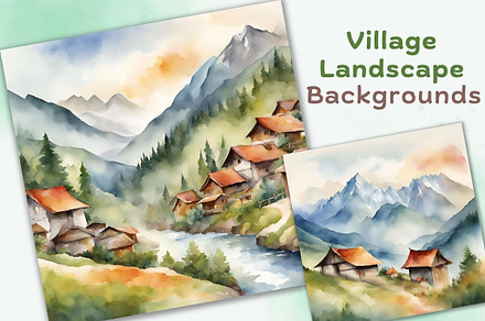 Watercolor Villages Backgrounds