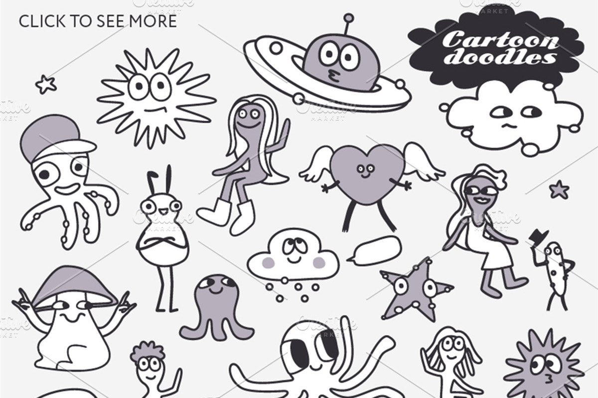 Cartoon Doodles, a Decorative Illustration by Alena (Photo 3 of 6)