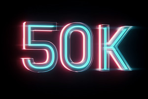 Abstract neon 50k followers, a Background Photo by MistyDay