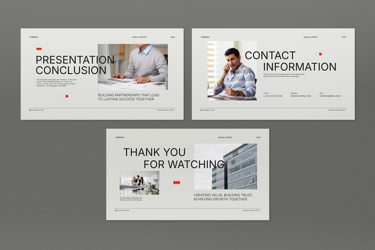 Gray Modern Annual Report PPT, a Presentation Template by graphicook (Photo 5 of 5)