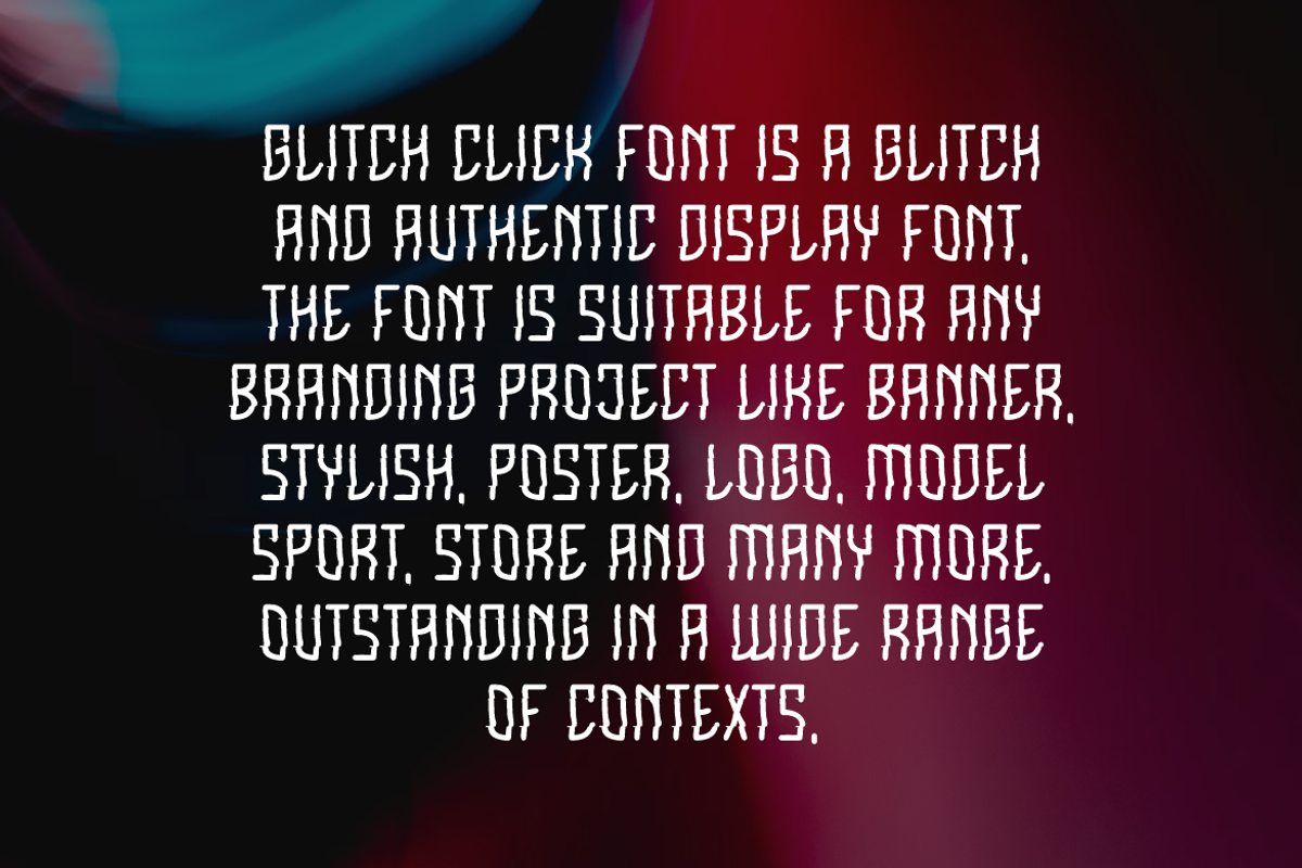 Glitch Click - Cyber & Glitch Font, a Sans Serif Font by QR Design Studio (Photo 4 of 6)