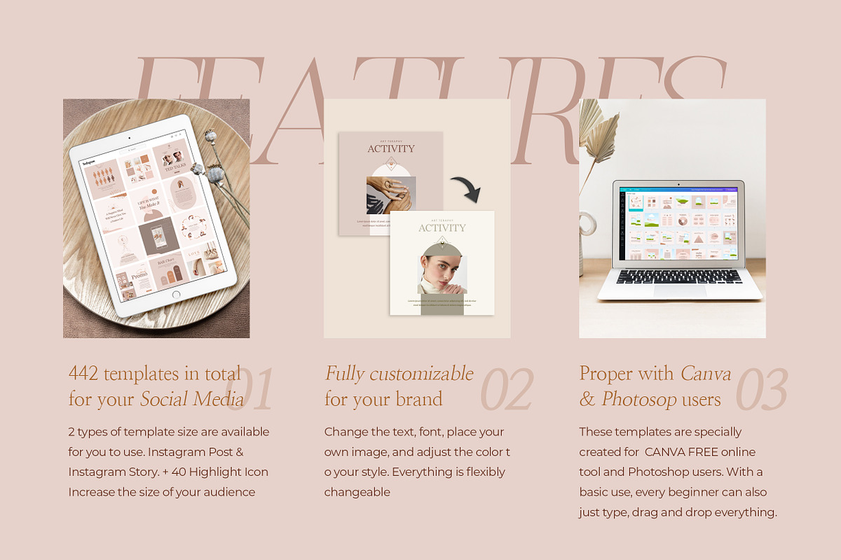 Wellness Instagram Creator CANVA PS, a Social Media Template by Eviory (Photo 8 of 48)