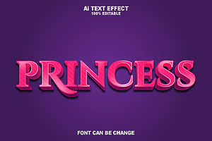 Princess Editabele Ai Text Effects.