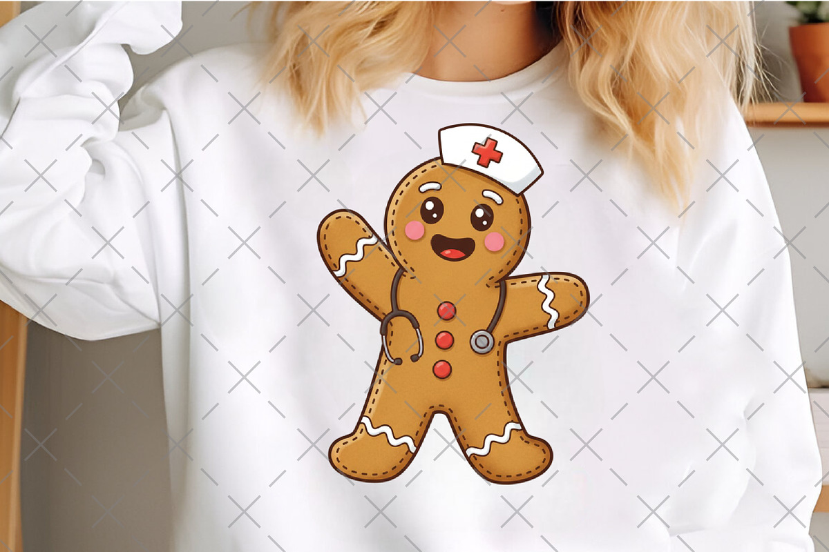 Gingerbread Christmas Nurse Doctor, an Illustration by Craft Nest (Photo 3 of 6)