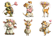 Valentine Whimsical Animals Clipart, an Illustration by Dream Creation (Thumbnail 5 of 7)