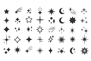 Different Star Shapes Set, an Object Illustration by alexdndz