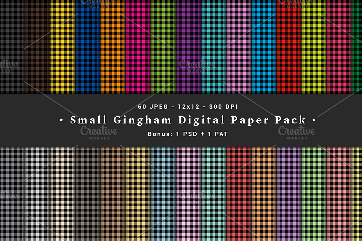 Small Gingham Digital Paper Pack, a Pattern Graphic by NM-Design-Studio (Photo 2 of 2)