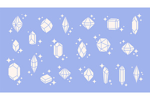 Shine flat diamonds with stars icons, a Graphic by LadadikArt