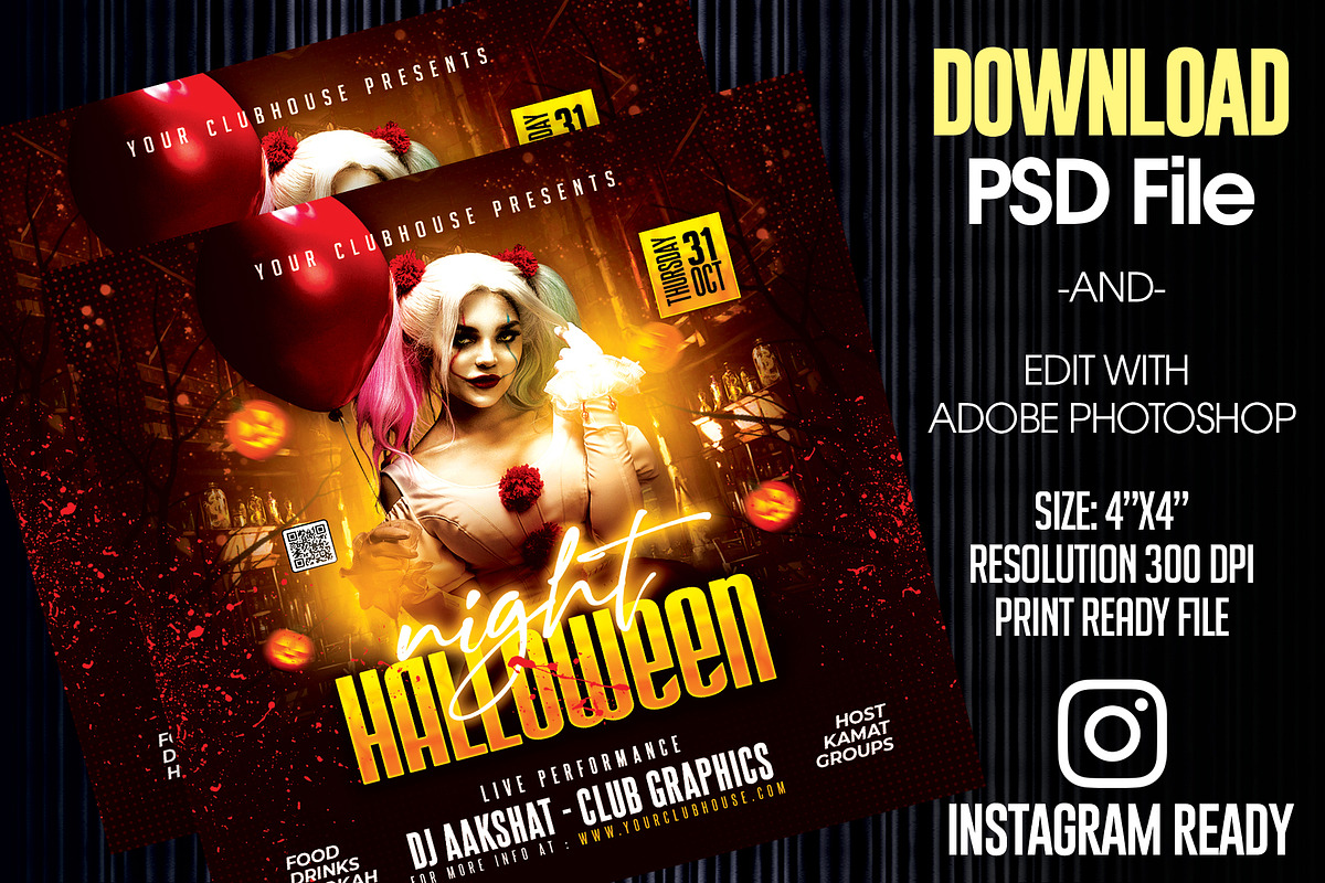 Halloween Flyer Template, a Templates & Theme by MithilaCreation (Photo 2 of 6)