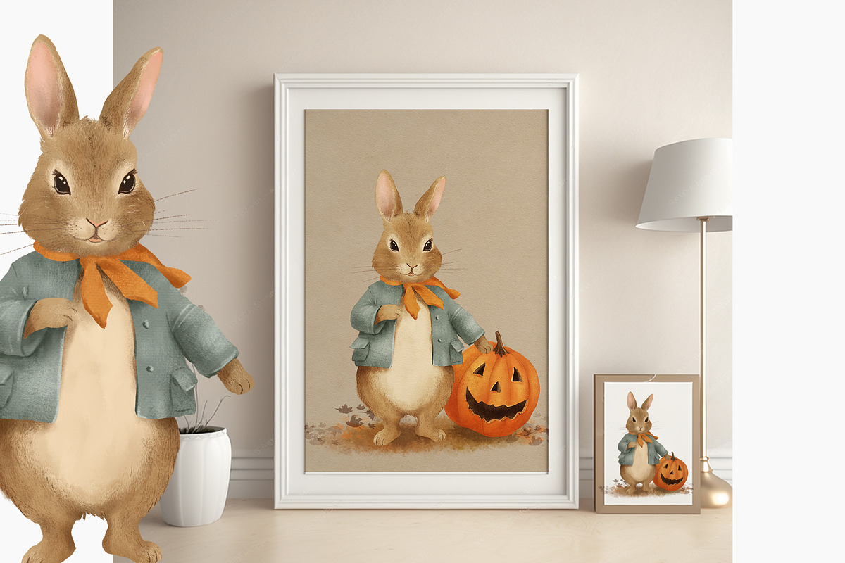 Autumn Peter Rabbit Card&Clipart