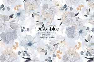 Dusty blue Pattern Collection