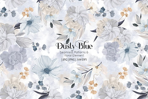 Dusty Blue Pattern Collection