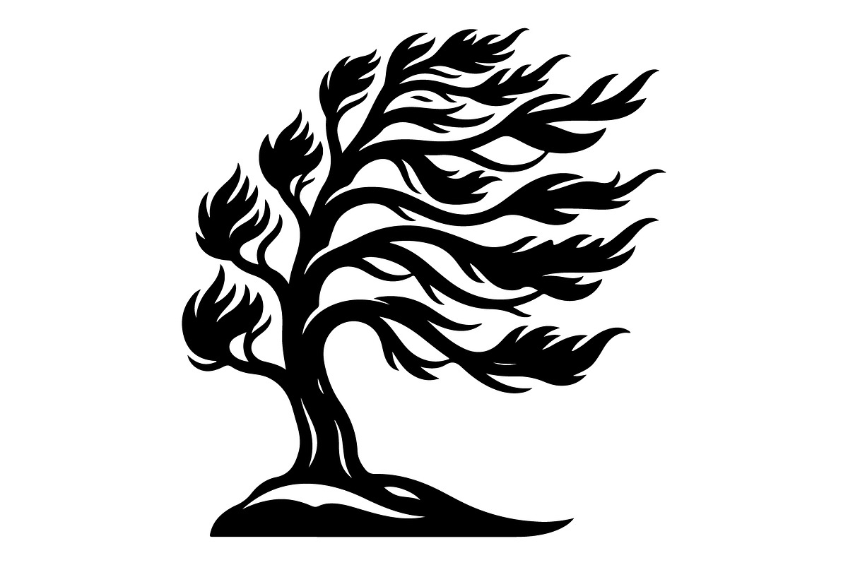 Windblown Tree Silhouette, an Object Graphic by Gfx_Store (Photo 9 of 16)
