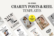 Beige Charity Instagram Templates, a Social Media Template by InkBlue Templates (Thumbnail 1 of 9)