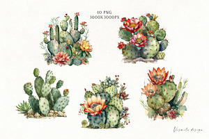 Blooming Cacti Clipart