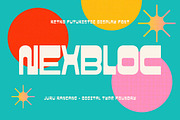 Nexbloc - Retro Futuristic Display, a Font by Juru Rancang Studio (Thumbnail 1 of 10)