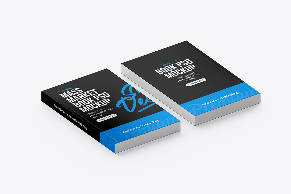 Mass Market Paperback Book Mockup, a Books & Magazine Mockup by SimplDesign (Photo 11 of 13)
