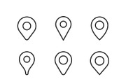 Set line icons of location pin, an Outline Icon by motorama (Thumbnail 1 of 2)