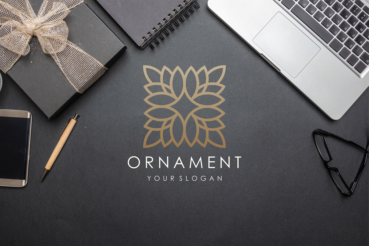 line art floral ornament - SVG file, a Branding & Logo Template by BARONSTD (Photo 6 of 7)
