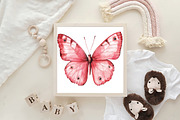 Watercolor Pink Butterfly Clipart, an Illustration by CraftArtStudio (Thumbnail 6 of 6)