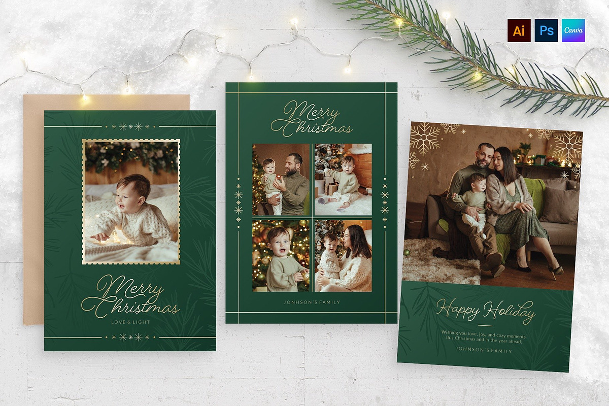 Christmas Family Photo Card Template, a Flyer Template by BrandPacks (Photo 1 of 4)