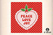 Christmas Wall Art Peace Love Joy, an Illustration by Dream Creation (Thumbnail 1 of 5)