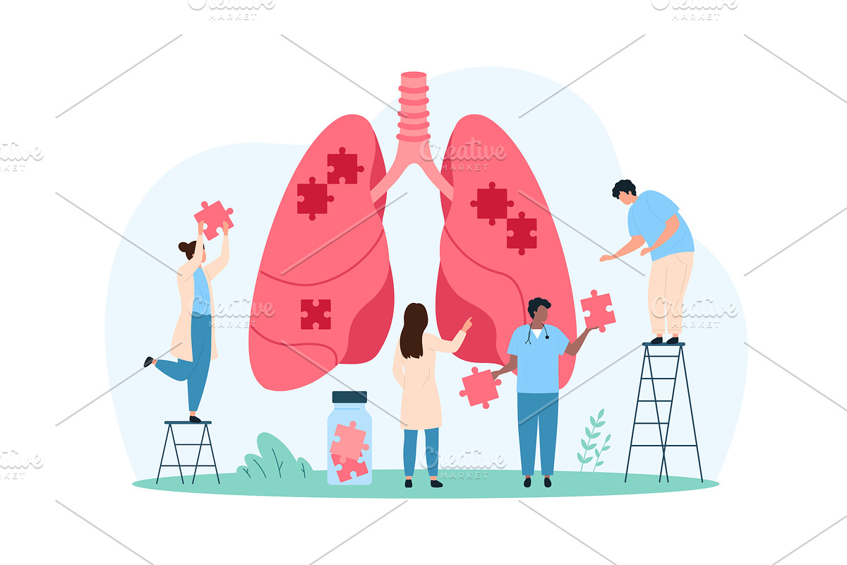 Lung health care design, an Object Illustration by Flashvector