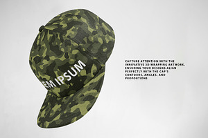 Realistic Floating Snapback Mockup