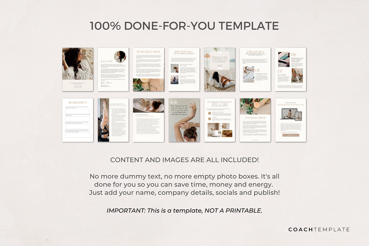 Self Care for Moms Ebook Template, a Brochure Template by COACHTEMPLATE (Photo 4 of 9)