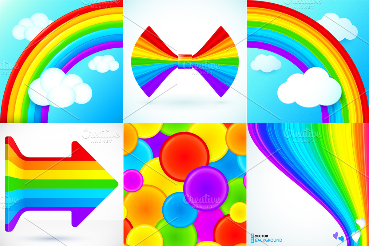 22 rainbow vector elements preview 4