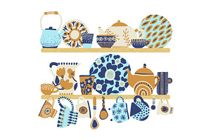 Decorative Tableware Shelves. Cute