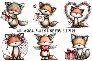 Whimsical Valentine Fox Clipart, an Illustration by OK Design (Thumbnail 2 of 6)