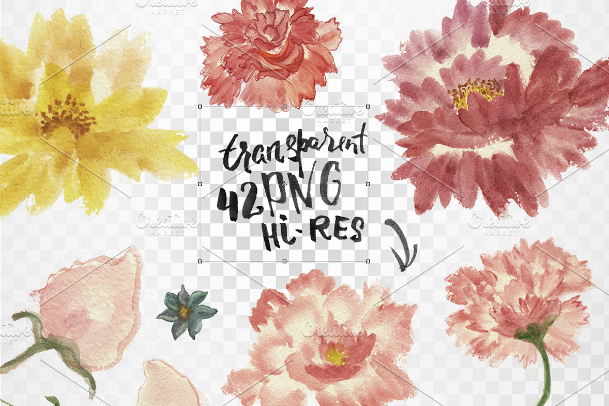 Watercolor flower DIY Pack, an Illustration by Blessed Print (Photo 4 of 7)