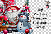 Snowman Gnome PNG Clipart, a Graphic by Clipart Bloom (Thumbnail 12 of 12)