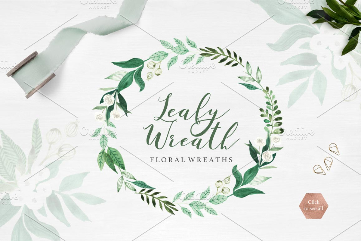 Botanist Watercolor Greenery Leaves, a Texture Illustration by Momo Studio (Photo 3 of 9)