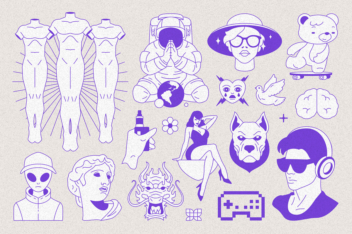 Y2K Illustrations and Elements Set, a Graphic by Vasya Kobelev (Photo 7 of 16)